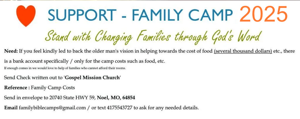 Support Bible Family Camp 2025