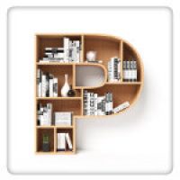 Bookshelves 3d font. Alphabet in the form of book shelves. Mockup font. Letter A,  3d rendering