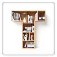 Bookshelves 3d font. Alphabet in the form of book shelves. Mockup font. Letter A,  3d rendering